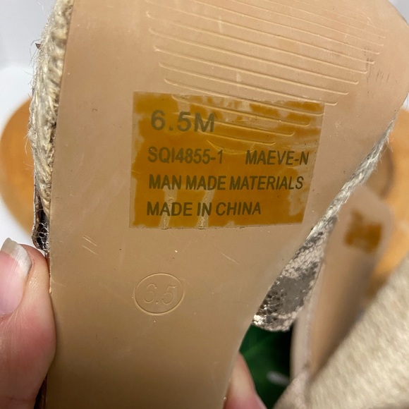 Fashion Nova Rose Gold Ankle Strap Espadrille Heels - Picture 6 of 8